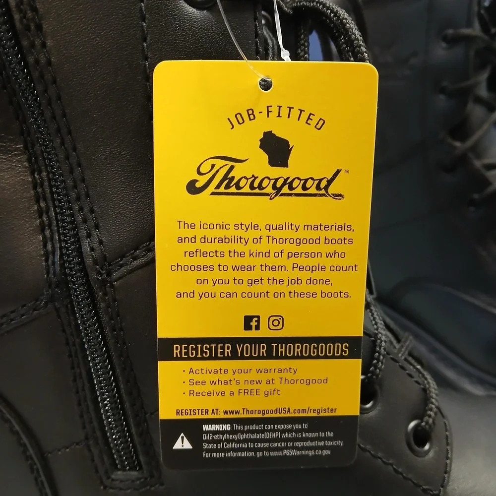 Thorogood Gen-Flex 2 Tactical Jump Combat Boots Mens US 9M Black Leather Lace Up